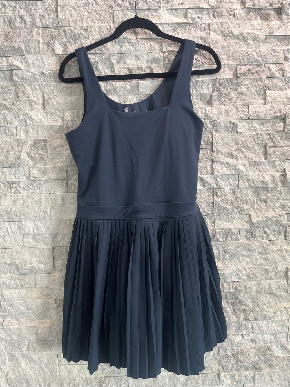 all in motion Navy Set Pleated Tank Dress & Navy Cardigan Sz-L - Picture 13 of 16